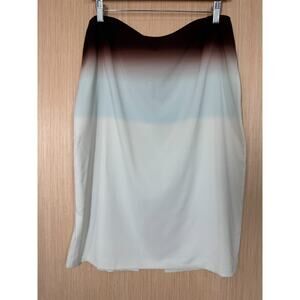 Anne Klein Silk Blend Skirt Womens Size 12 Slit Ombre Career Event